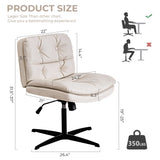 ZNTS Large Size Armless Home Office Desk Chair Vanity Chair No Wheels 41564834