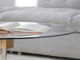 Modern and practical double-layer round table. Glass table top, wood MDF table legs. Suitable for W1117P272166