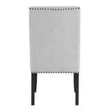 Hirima Modern Elegance Dining Chairs Set of 2 - Light Gray Upholstery with Matte Black Nailhead Trim T2574P248596
