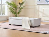 48" Storage Bedroom Bench for End of Bed, Faux Linen Upholstered Storage Ottoman with Arms for 05310834
