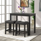 Sora Button Tufted Counter Height Saddle Stool, Set of 2, Gray T2574P164819