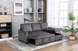 77 Inch Reversible Sectional Storage Sleeper Sofa Bed L-Shape 2 Seat Sectional Chaise With Storage W120343143