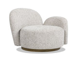 Duo 31.5" RAF One-Arm Swivel Accent Chair, Multi-Greige Beige Chenille B2719P238281