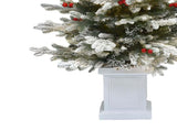 4.5ft Potted Pre-Lit Pencil Christmas Tree with 358 PE & PVC Tips & 100 Lights, White 02989186