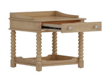 Retro Style Nightstand with Drawer and Open Shelf for Bedroom, Bedside Table with Turned Legs and N733P206240M