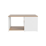 ZNTS Adele 31" Wide Coffee Table with Three Shelves White - Natural Oak B070P254787