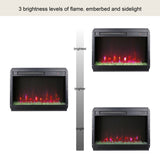 ZNTS 23 inch electric fireplace insert, ultra thin heater crystal & realistic flame, remote control 54886294