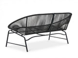 CONDESSA OUTDOOR PATIO WICKER LOVE SEAT, BLACK PE RATTAN & IRON FRAME, SET OF 1 N775P423051B