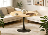 (Natural Wood Color) Round Table, 31.5'' Modern Dining Table, Dining Table,MDF Top and Steel Base W2641P460057