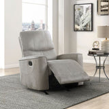 Modern Transitional Style Rocker Reclining Chair 1pc Gray Polished Microfiber Living Room Furniture B011P204482