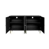 Modern Black Lacquered 4 Door Wooden Cabinet Sideboard Buffet Server Cabinet Storage Cabinet, for W1435P228914