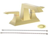 2-Handle Heavy Duty Bathroom with Drain and Supply Kits, Modern Style Lavatory Deck Mounted 59492495