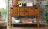 ZNTS 48'' Solid Wood Sideboard Console Table with 2 Drawers and Cabinets and Bottom Shelf, Retro Style W120270247