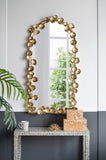 51.5" x 29" Full Length Arched Wall Mirror with Golden Leaf Accents, Decorative Mirror for Living W2078135191