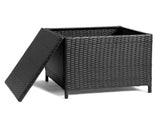 Outdoor PE Wicker Side Table with Storage, Patio Rattan End Table 77765247