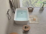 49'' Acrylic Freestanding Soaking Bathtub, Square-shape Japanese Soaking Hot Tub, Sit-In Design with W1573138021