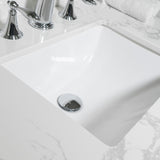 Montary 43x22 bathroom stone vanity top engineered stone carrara white marble color with rectangle W50921982
