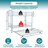 Heavy-duty Sturdy Meta Twin over Twin Bunk Bed/l/ Noise Reduced/ Safety Guardrail/No Box Spring W1935P300342