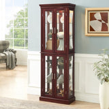Curio Cabinet Lighted Curio Diapaly Cabinet with Adjustable Shelves and Mirrored Back Panel, W1693P154579