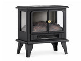 Mini Electric Fireplace Stove with 3D Flame, Timer and Remote, Black Double Door, 13.98 x x 69362552