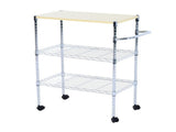 3-Tier Rolling Kitchen Trolley Cart Steel Island Storage Utility Service Dining 15773870