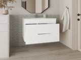 Bathroom Vanity with Sink, 1 Drawer, White B097P350320