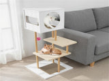 Multi-Level Cat Tree with 2 Scratching Pads, Dual-Door Cat Condo & Anti-Tipping Kit for Indoor Cats 72838167