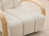 30.7"W Modern Upholstered 360&deg Swivel Accent Chair with Solid Wood Armrests and Comfy Channel W3118P339624