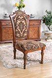 Traditional Fancy Set of 2pcs Side Chairs Brown Cherry Solid wood Intricate Carved Details Floral B011113348