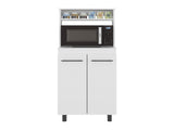 Enderlin Microwave Stand with 3 Shelves, 2 Doors, 4 legs and Cabinet, White B097P474297