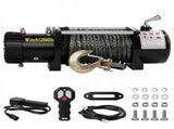 12,000 lb Electric Winch Dual Wired/Wireless Operation with Synthetic Rope & Towing Chain 90330008