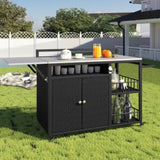 63.5" Outdoor Kitchen Island, Kitchen Storage Island, Cooking Station, Outdoor Grill Cart with N719P243726D