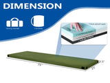75"D x 25"W x 2.5"H sleeping pad for camping green 44937408