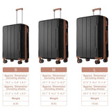 Luggage Sets 3 Piece, Expandable Hard shell ABS Suitcases Double Spinner, Travel luggage Set N730P189879A