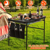 Foldable Camping Table Collapsible Picnic Aluminum Alloy Grill Stand 66LBS Max Load Height 31951334
