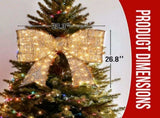 Pre-lit Outdoor Giant Bowknot Christmas Decoration, Lighted Metal Frame with 124 Warm White LED 60463986