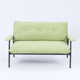 The 53-inch green sofa offers a spacious layout in the small apartment, easily handling various W3371P309475