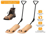 Adjustable Stretcher, Solid Pine Wood Shoe Shaper with Metal Crank & 8 Pressure Relief Plugs, 23861050