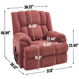 Dual Motor Heat Massage Infinite Position Up to 350 LBS Electric Power Lift Recliners with W3224P288311