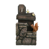 ZNTS 15x14.1x26.4" Decorative Two-Tiered Water Fountain Woodland Animal Design, Outdoor Fountain W2078P178885