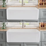 30 x 20 inch ceramic Farmhouse Apron-Front Kitchen Sink Single Bowl White JY285R