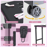 Portable Nail Art Table w/ LED Mirror, Bluetooth, Lockable Drawers, Telescopic Pole - Folding 33155804