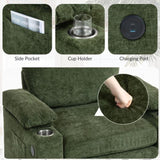 Modern Oversized Chair with Ottoman,Chenille Fabric Sofa Bed,Accent Chair Comfy Sofa with Cupholders W2606P255581