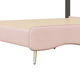 ZNTS Full size Velvet Princess Bed With bow-knot Headboard,Full Size Platform Bed with Headboard and WF315549AAH