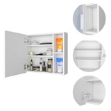 Oman Medicine Cabinet, Three Internal Shelves, Single Door, Two External Shelves -White B20092106