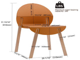 Summer - 4-Pack Tropical Orange Chairs Red Oak Wood Legs & PP Seat, Indoor Dining & Living Room W3450P322871