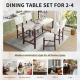 Counter Height Table, 47.5 Inch Faux Marble Finish Bar Dining Table, Modern Bar Tall Dining Table N752P269652K