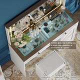 ZNTS 43.3"Makeup Vanity Table, Makeup Table with Large Mirror and LED Light Strip, Brightness Adjustable, W2386P199478