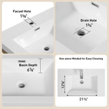 30" Wall-Mounted Bathroom Vanity with Sink, Floating Bathroom Storage Cabinet with Stone Resin W1573P211183