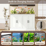 55-75 Gallon Fish Stand with Power Outlet, Aquarium Stand with 4 Cabinets, Heavy Duty Reptile 73718784